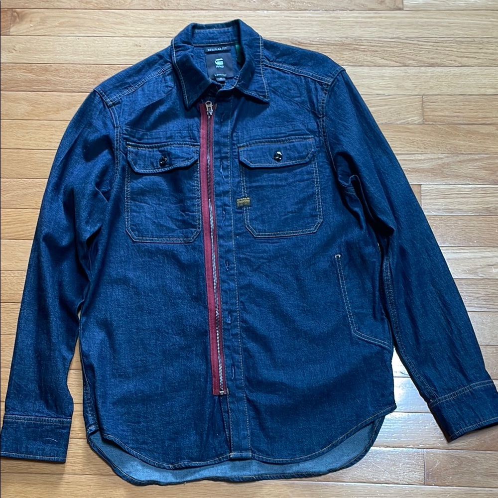 G-Star Blue and Red Lightweight Shirt Jacket